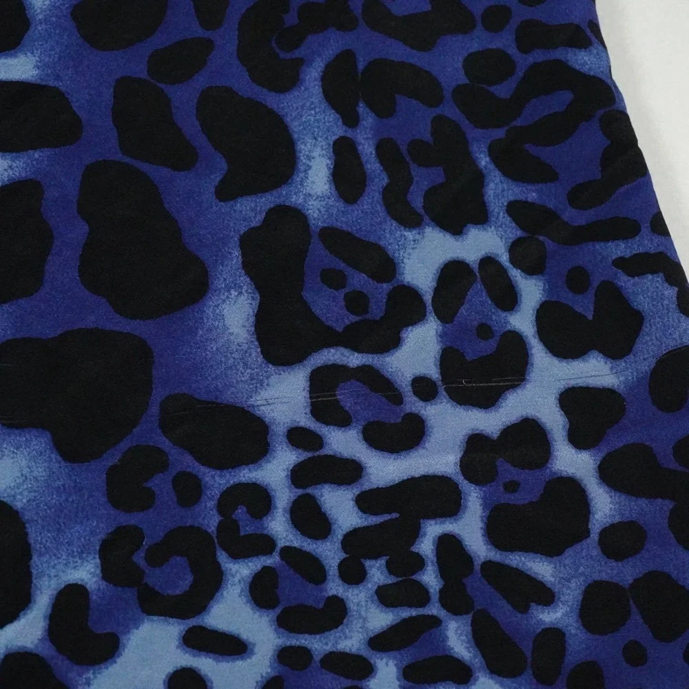 Nightcap Blue Leopard Silk Maxi Slip Dress Sleeveless Animal Print 90s Indie M - Picture 10 of 10